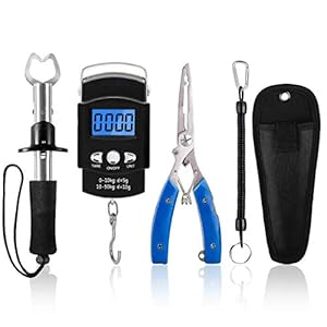 XBLACK Fishing Tool Kit Fishing Pliers Fish Gripper Fishing Scale Fish Grip Tools Set Saltwater Resistant Fishing Gear (Simple Set – A)