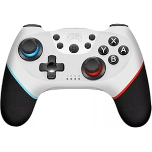Snugome Wireless Controller for Switch/Lite/OLED Pro Controller for Switch Remote Joystick Gamepad Supports Wake up, Gyro Axis, Turbo, Dual Vibration and Screenshot Function (White)