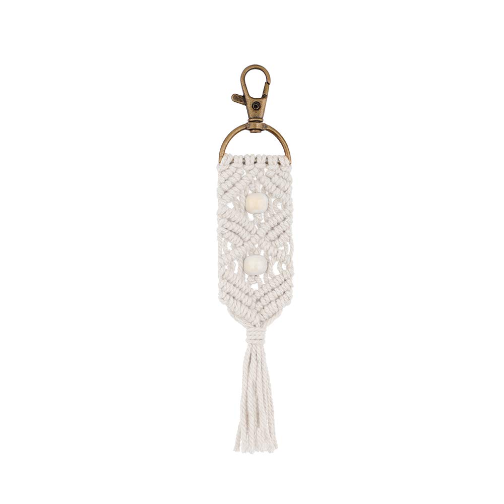 XGALBLA Macrame Keychains Boho Bag Tassels Handcrafted Accessory for Car Key