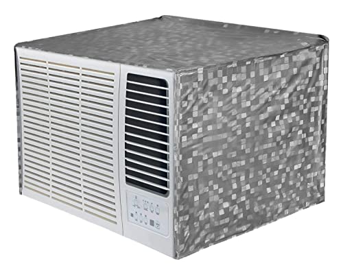 Image of Kuber Industries 3D Design PVC Window AC Cover for 2 Ton Capacity (CTKTC01717, Grey)