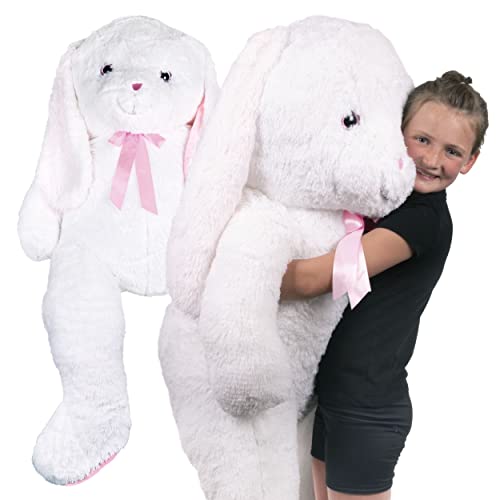 Kangaroo Giant 5 Foot Huge Stuffed Bunny - Peluches Gigantes Big Extra Large Huge Stuffy Rabbit Animal Plush - Jumbo Soft Cuddling Bunny for Easter, Halloween and Large Stuffed Animals Room Decor
