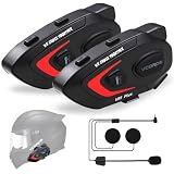 VCOROS Intercomunicador Casco Moto VR1 Plus para 2 Motociclistas 500m
