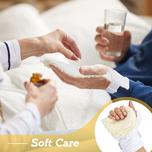 Hercicy 2 Pcs Palm Protector for Both Hands Finger Contractures Cushion with Elastic Band Handed Palm Guard Comfortable Palm Pad with Sherpa Lining for Elderly Care Prevent Hand Contracture - Thumbnail 5