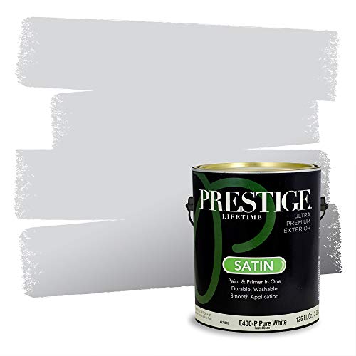 PRESTIGE Paints Exterior Paint and Primer In One, 1-Gallon, Satin, Comparable Match of Behr* Gray Shimmer*