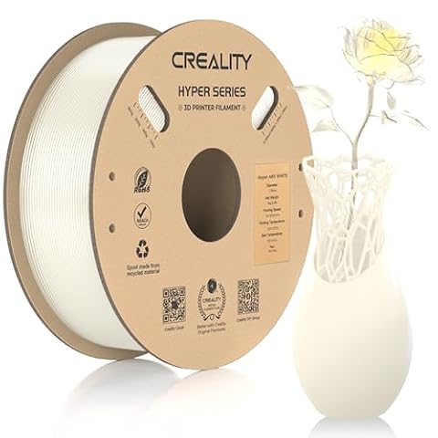 Official Hyper ABS Filament, Creality 3D Printer Filament 1.75mm for High-Speed Printing, Heat Resistant, Strong & Durable, Dimensional Accuracy +/- 0.03mm, 1kg /Spool, (White)