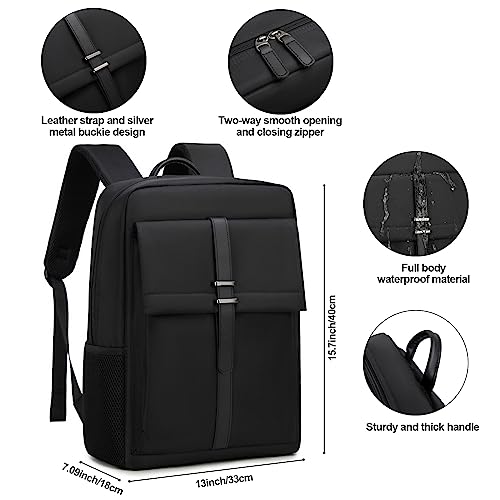 Dobaly Laptop Backpack for Men Women, 15.6 inch Travel Computer Bag with Water-Resistant, Large Capacity, Lightweight Backpack for Work Business Office College, Black3