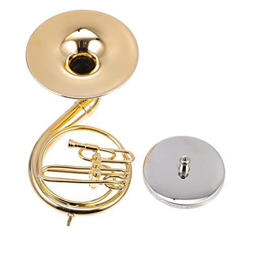 Yardwe 1 Set Mini Sousaphone Model Decor Realistic Instrument Adornment with Base present for Music Lovers for Desks Tables and Bookshelves