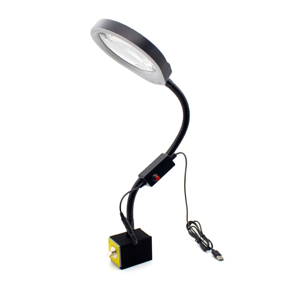 Toplionace Lupa Industrial X05 con Luces LED para Reparación Electrónica - Lámpara de Inspección de Circuitos con Lente de Cristal de Alta Definición