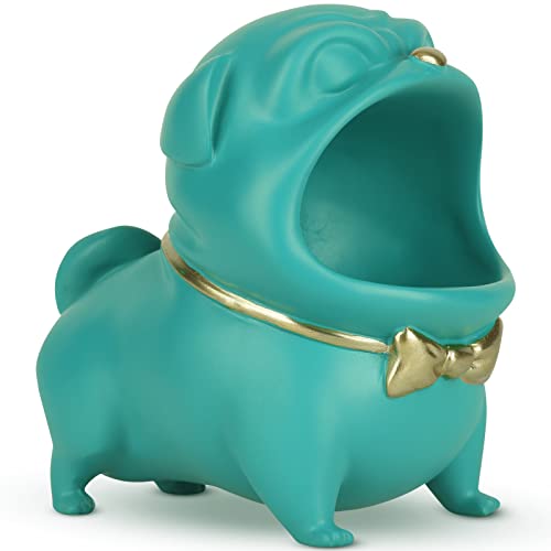 Resin Bulldog Statue, Entryway Cabinet Key Statue Tray, Candy Bowls Ornament, Mini French Bulldog Craft Suitable For Modern Art Home Decor Dining Table Office Small Object Storage Tray (Green) #TOP12