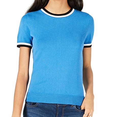 Maison Jules Ringer-Stripe Sweater Bright Blue Size XX-Large