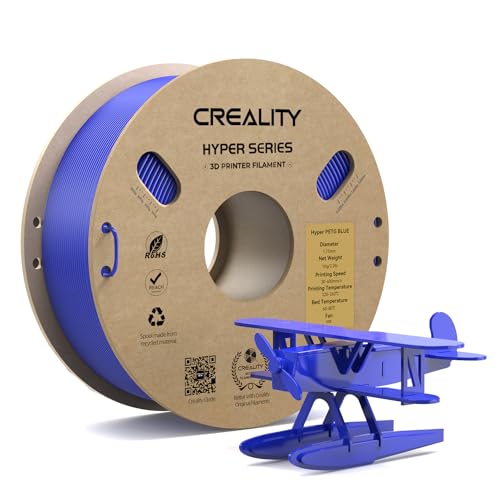 Image of CREALITY Hyper PETG Filament 1.75mm 3D Printer Filament, Up to 600mm /s High Speed Rapid PETG, 1kg (2.2lb) Neatly Wound Cardboard Spool, Dimensional Accuracy ±0.03mm, Fit for Most 3D Printers, Blue