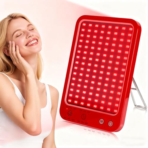 Image of Red Light Therapy for Face, Portable Infrared Red Light Panel with 660nm Red Light and 850nm Near Infrared 3 Modes, 6 Adjustable Brightness and Timer, Home and Travel Beauty Wellness (red)
