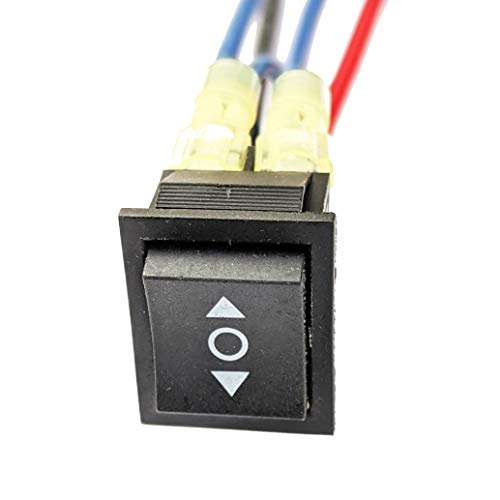 Industec Wired 20A 12V - Dc Motor Polarity Reversing Rocker 3 Position Dpdt Momentary Automatic Reset Switch (On)-Off-(On) 6 Pin Dpdt Double Pole Double Throw #TOP3