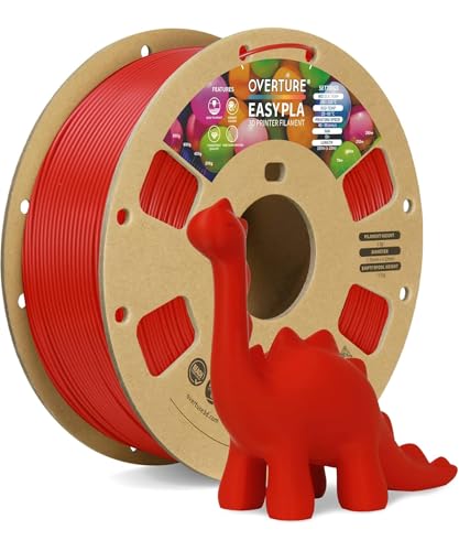 OVERTURE Easy PLA 1.75mm 3D Printer Filament 1kg Red