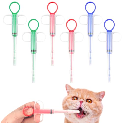 CTYUEYUN 6 Stück Tablette Feeder, Tablettengeber Für Katzen & Hunde, Wiederverwendbarer Tabletteneingeber Für Katzen, Medikamenten Feeder Pet für...