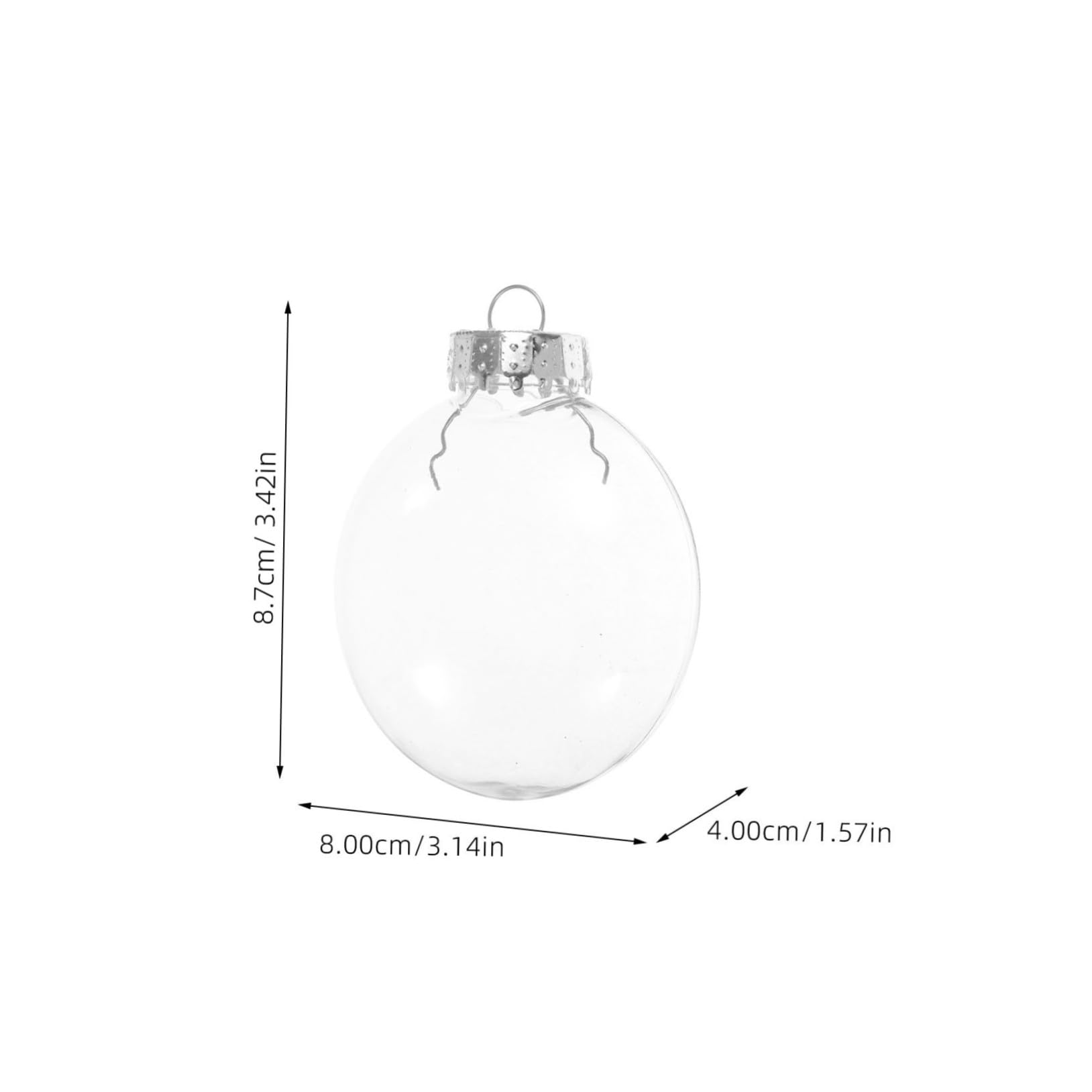 20 Piezas Bolas Navideñas Transparentes para Colgar de Adornos de Bolas para Árbol de Navidad Vacías de Decoración Colgante para Fiestas Navideñas