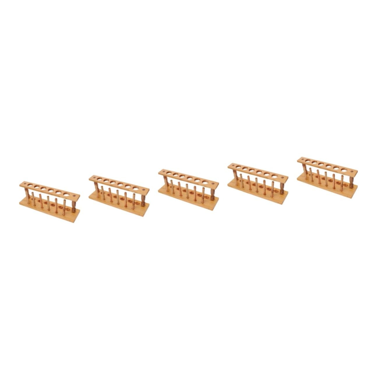 OUNONA 5piezas Soporte De Tubos De De Madera Rack Investigación Científica y Almacenamiento Seguro De Tubos De