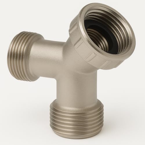 Solid Brass Nickel Plated Washing Machine Y Piece Connector, Highly Recommended Over Plastic/PVC YPiece