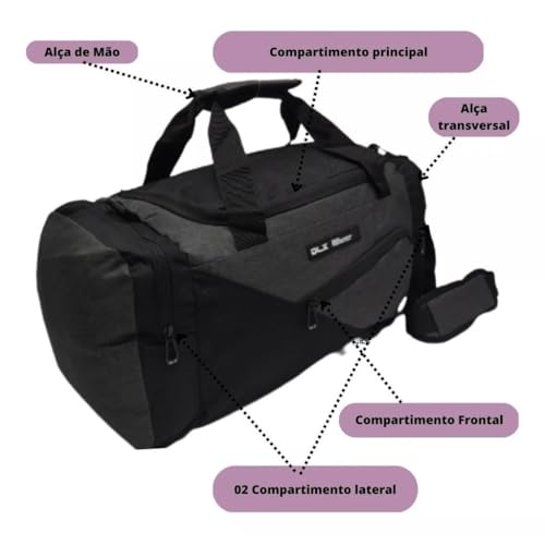 Sacola De Viagem Bolsa De Bordo Tiracolo Denlex Original (Preto)