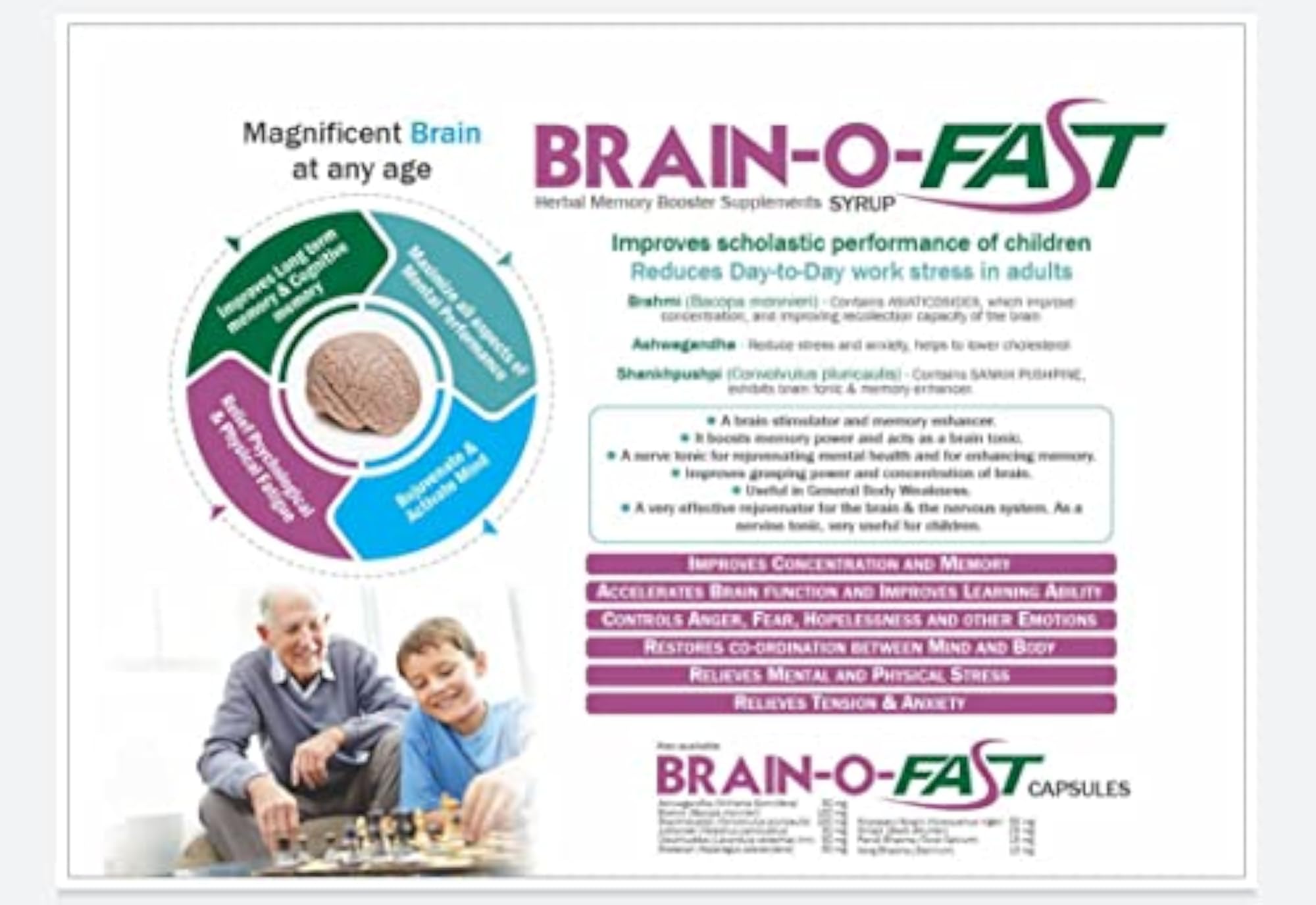 Nature Vedic Brain Boosting Ayurvedic Syrup with Shankhpushpi, Brahmi & Jyotishmati