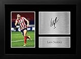 HWC Trading FR A4 Luis Suarez Atletico Madrid Geschenke Gedrucktes Signiertes Autogramm Foto für Fußball Anhänger and Fans - A4 Framed