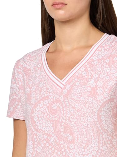Image of Nautica Women's Solid V-Neck Short Sleeve T-Shirt Shirt