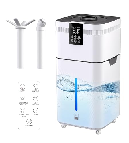 LRAZU 30L/7.93Gal Commercial Humidifier for Large Room 4200 sq ft, 3000mL/H Whole House Humidifiers