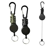 2 Stücke Schlüsselanhänger Ausziehbar Schlüsselband schlüsselanhänger ausziehbar 65 cm Ausziehbar Stahlseil Einziehbarer Ausweis JoJo Schlüssel mit Karabiner