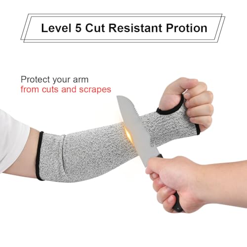 flintronic Cut Resistant Sleeves with Thumb Hole, 2PCS Level 5 Arm Protection Sleeves - Image 3