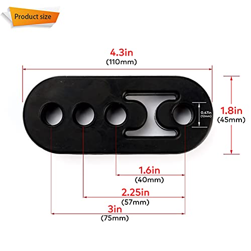 Norsmic Exhaust Hanger Rubber -4Pcs, Universal Hole Size Diameter 12Mm (0.47Inch), Muffler Bracket Mount, Rubber Insulator For Car/Truck/Jeep/Suv #TOP1