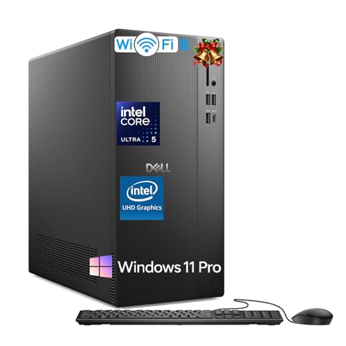 Dell �X�����f�X�N�g�b�v�R���s���[�^PC ECT1250 - Intel 10-Core Ultra 5-225�A16GB DDR5 RAM�A1TB PCIe SSD�AIntel UHD Graphics�AWi-Fi 6�AWindows 11 Pro�A