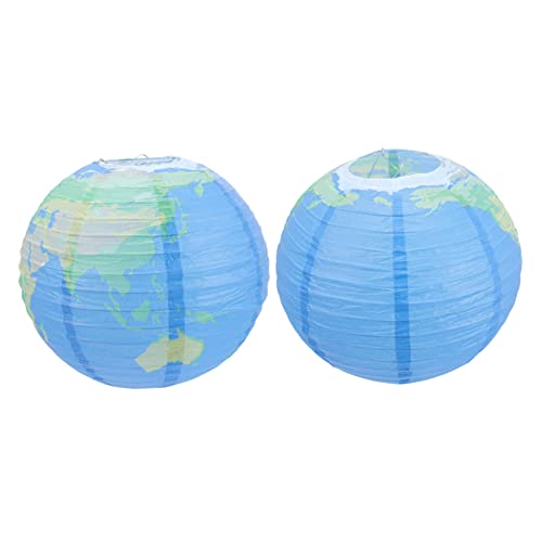 VILLCASE 2 Faroles De Papel Para Fiestas Decoración Colorida Para Interiores Farolillos LED Colgantes Adornos De Papel Farol Colgante De Papel Farol Plegable Azul