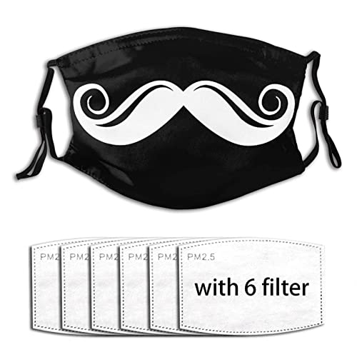 Robately Funny Imperial Mustache Reusble Cotton Cloth Face Mask 3 Ply Black Washable & Breathable Protection Unisex Masks With Adjustable Nose Wire And Filter Pocket For Men And Women, Bronze #TOP1