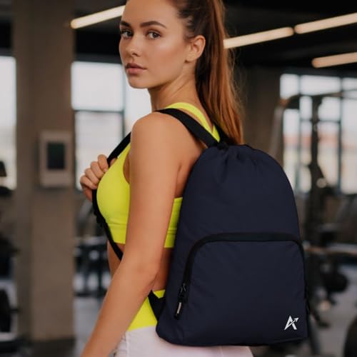 Image of Tukzer 15L Drawstring Daypack,Tablet sleeve, Gym bag Rucksack Backpack With Zip Pocket, Sports Shoe Bag, Shoulder Strap Breathable Mini Travel Backpacks For Men and Women, Aliens 34 X 43 X 10 CM-NBlue