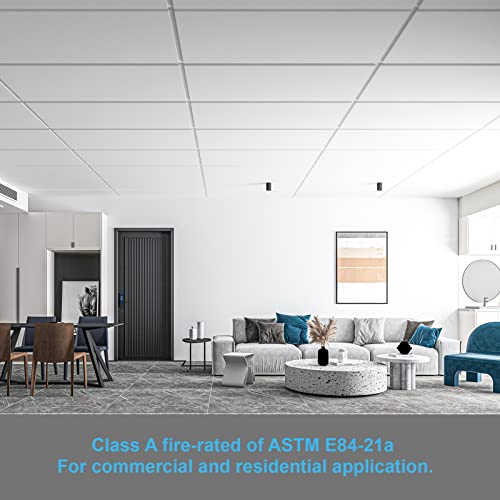 Image of Art3d 10-Pack Smooth Drop Ceiling Tiles, No Sag and Breakage, White