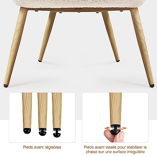 Fauteuil salon bouclette pliable dossier haut Yaheetech