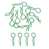 QUARKZMAN 10 pièces d'attaches RC à Angle de 30 degrés, goupilles élastiques courbées R 24,3x1,2x8,4mm pour Tous Les modèles réduits de Voitures RC 1/8 1/10 1/12(Vert)