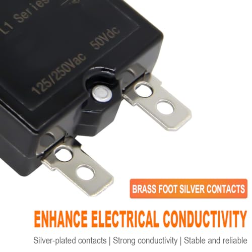 DAOKAI Thermischer Schutzschalter 20A 125-250V AC 50V DC Leistungsschalter Druckknopf Überstrom Überlastschutz mit manueller Rückstellung - 4 Stk