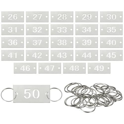 PATIKIL 25PCS io[^O 26-50 io[L[^O XeXX`[ io[ L[`F[ ^V[g v[g 2̌ L[O AI[KiCU[ tB[hnK[x ` Vo[