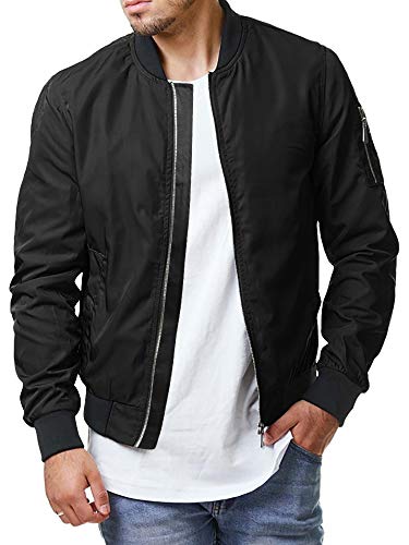 Mens Bomber Jacket Varsity Lightweight Softshell Coat Flight Casual Spring Zipper Jackets Slim Fit Fall Outwear