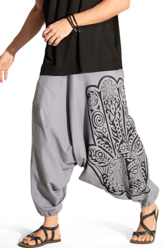 Image of The Veshti Company Printed Harem Pants for Men's Cotton Hippie Style Baggy Boho Yoga Pajama Pant with Pocket