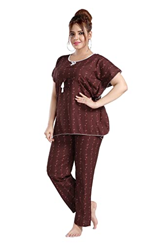Image of Fabme Women's Cotton Printed Kaftan and Pyjama Set