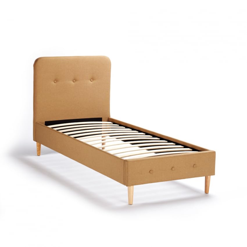 Produce Shop Letto Singolo 1 Piazza Nordico Tessuto e Legno 80x190 Friborg Twin - Beige