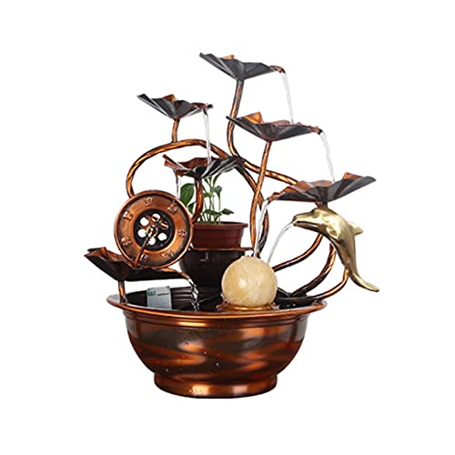 Fuente de mesa Mesa Fuente de agua - 5-Tier Cascada con Rolling Ball - Sonidos calmantes - For Home Office Sala de estar Dormitorio (13.3 pulgadas) fuente de mesa decorativa