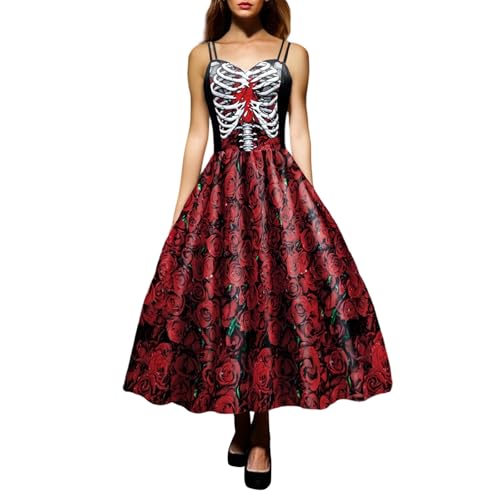 Vestido casual de Halloween para mujer sin mangas para verano y vacaciones