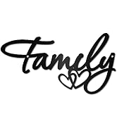 CREATCABIN Famille Décoration Murale Métal Silhouette Murale Noire Suspendre Décoration Murale Fi...