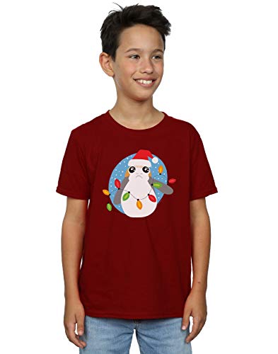 Star Wars Boys The Last Jedi PORG Christmas Lights T-Shirt Burgundy 7-8 Years