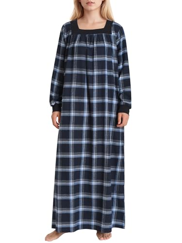 Latuza Women's Long Flannel Nightgown Square Neck Nightgown