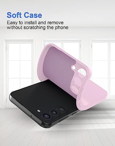 Image of DIZORO Microfiber Candy Case Compatible for Samsung A14 5G Smooth Touch Cushion Liquid Soft Silicone Gel Rubber Phone Cases Premium Mobile Accessories Non-Slip Full Body Protective Shockproof (Lilac)