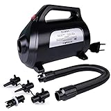 【Multifunktionales Design】Diese Luftmatratzenpumpe verfügt über zwei Funktionen zum Aufpumpen und Pumpen, die mit verschiedenen Düsentypen ausgestattet sind. Sie können die geeignete Düse je nach Produkttyp auswählen. Die aufblasbare Funktion eignet sich für aufblasbare Verbrauchsmaterialien wie aufblasbare Pools, aufblasbare Betten, aufblasbare Sofas, aufblasbares Spielzeug und Schwimmringe. Die Deflationsfunktion ist für Vakuumkompressionsbeutel und mehr geeignet.